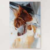 Joyful Dog in Wind Art Print Puzzle (Vertikal)