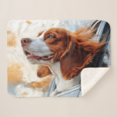 Joyful Dog in Wind Art Print Sherpadecke (Vorderseite (Horizontal))