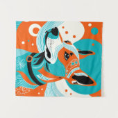 Joyful Dog Portrait Wandteppich (Vorderseite (Horizontal))