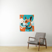 Joyful Dog Portrait Wandteppich (Beispiel)