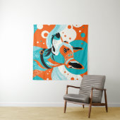 Joyful Dog Portrait Wandteppich (Beispiel (Horizontal))