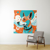 Joyful Dog Portrait Wandteppich (Beispiel)