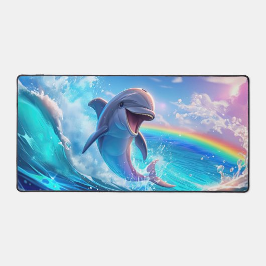 Joyful Dolphin Desk Mat Schreibtischunterlage (Vorderseite)