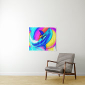 Joyful Dolphin in Rainbow Colors Wandteppich (Beispiel (Horizontal))