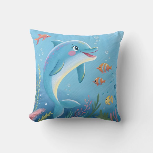 Joyful Dolphin Moments Kissen (Vorderseite)