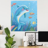 Joyful Dolphin Moments Poster (Heimbüro)