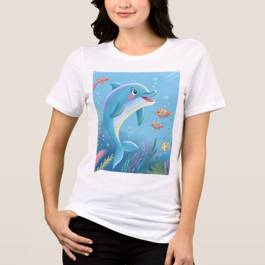 Joyful Dolphin Moments Tri-Blend Shirt (Vorderseite)