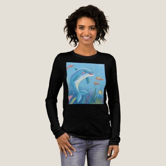 Joyful Dolphin Moments Tri-Blend Shirt (Volle Vorderseite)