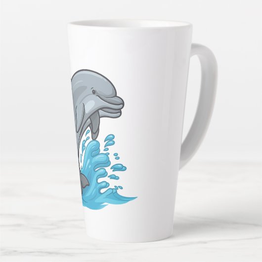 Joyful Dolphin Splash - Mug Milchtasse (Rechte Ecke)