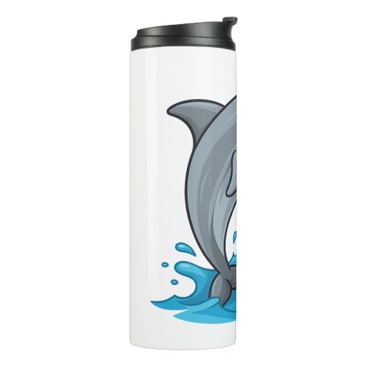 Joyful Dolphin Splash - Thermal Tumbler Thermosbecher (Nach links gedreht)