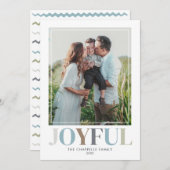 Joyful Double Photo Christmas Feiertagskarte (Vorne/Hinten)