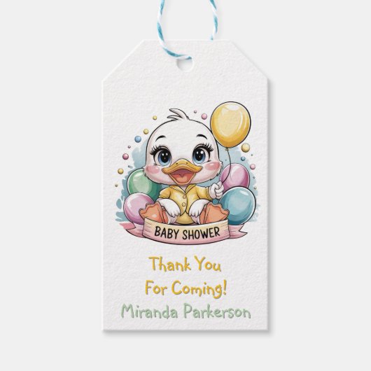 Joyful Duckling Baby Shooter Vielen Dank Geschenkanhänger (Vorderseite)