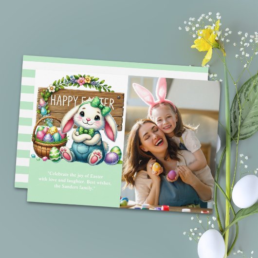 "Joyful Easter! Cute Rabbit and Family Photo" Einladung