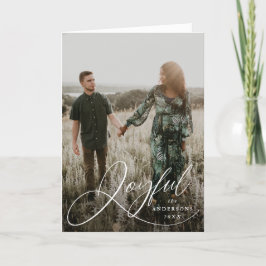 Joyful Elegance Script Foto Holiday Grußkarte Feiertagskarte