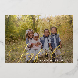 Joyful Elegant Calligraphy Overlay Foto Folien Feiertagskarte