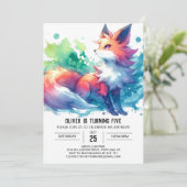 Joyful Elegant Fox Geburtstag Einladung (Stehend Vorderseite)