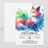 Joyful Elegant Fox Geburtstag Einladung (Vorne/Hinten)