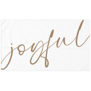 Joyful Elegant Gold Calligraphy White Tischdecke