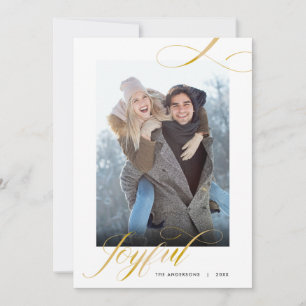 Joyful Elegant Script Foto Weihnachten