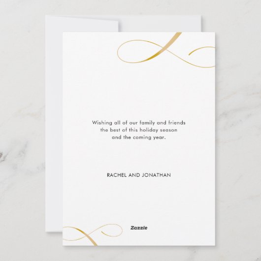 Joyful Elegant Script Foto Weihnachten (Rückseite)