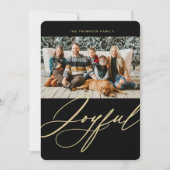 Joyful Elegant Script Foto Weihnachten (Vorderseite)