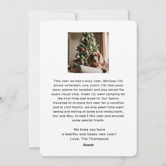 Joyful Elegant Script Foto Weihnachten (Rückseite)