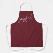 Joyful Elegant White Calligraphy Burgundy Schürze (Vorderseite)