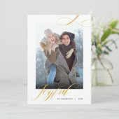 Joyful Elegante Script 2 Fotos Weihnachten (Stehend Vorderseite)