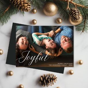 Joyful Elegante Script Modernes Foto Feiertagskarte