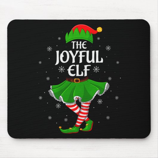 Joyful Elf Christmas Family Girls Women Elf Squad Mousepad (Vorne)