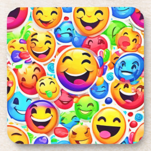Joyful Emotion Kunst: Farbenfrohe Malerei Getränkeuntersetzer