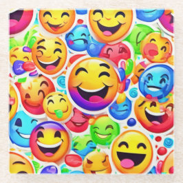 Joyful Emotion Kunst: Farbenfrohe Malerei Glasuntersetzer