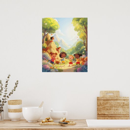Joyful Explorers - Nature Adventure Wall Art Poster (Küche)