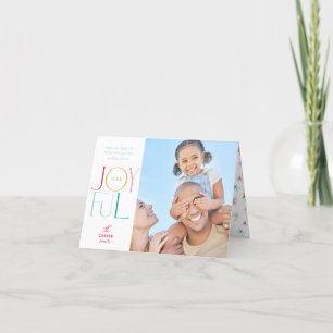 JOYFUL FAMILY FOTO modern und elegant, farbig Feiertagskarte