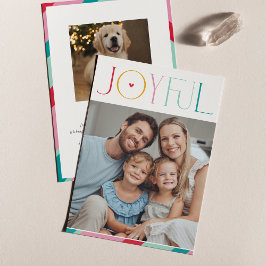 JOYFUL FAMILY FOTO Moderne Serif Typografie Feiertagskarte