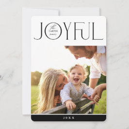 JOYFUL FAMILY FOTO Modernes, elegantes Schwarz Feiertagskarte