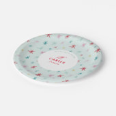 JOYFUL FAMILY Moderne gezeichnet festliche Stern f Pappteller (Schrägansicht)