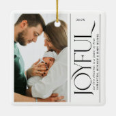 Joyful Family of Three Pregnancy Photo Ceramic Keramikornament (Rückseite)