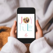 JOYFUL FAMILY PHOTO modern elegant icon colorful Feiertagskarte