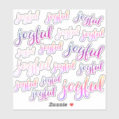 Joyful farbenfrohe Pink Script Girls Urlaub Aufkleber (Blatt)