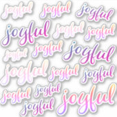 Joyful farbenfrohe Pink Script Girls Urlaub Aufkleber (Vorderseite)