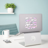 Joyful farbenfrohe Pink Script Girls Urlaub Aufkleber (Laptop auf Schreibtisch)