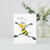 Joyful Female Bee Postkarte (Stehend Vorderseite)