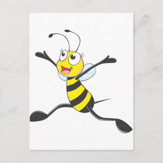 Joyful Female Bee Postkarte
