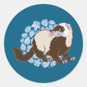 Joyful Ferret Runder Aufkleber (Vorderseite)