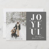 Joyful First Weihnachten Moderner Grauer Couple Do (Vorderseite)