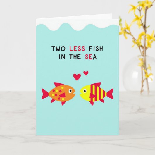 Joyful Fish Romance Card Karte (Gelbe Blume)