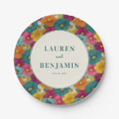 Joyful Floral Mosaic Pappteller (Vorderseite)