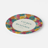 Joyful Floral Mosaic Pappteller (Schrägansicht)