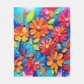 Joyful Floral Painting Fleecedecke (Vorderseite)